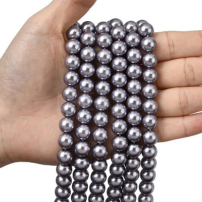 Eco-Friendly Dyed Glass Pearl Round Beads Strands HY-A002-10mm-RB028-1