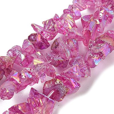 Electroplated Natural Quartz Beads Strands G-M412-01B-1