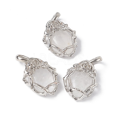 Natural Quartz Crystal Pendants G-P484-03P-07-1