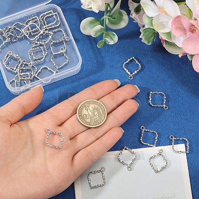Alloy Open Back Bezel Pendants FIND-WH0111-887P-1