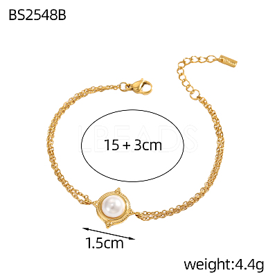 304 Stainless Steel Link Bracelets STAS-OY008-20G-1