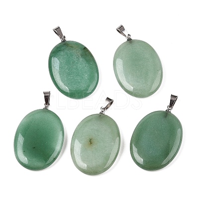 Natural Green Aventurine Pendants G-T138-207D-1
