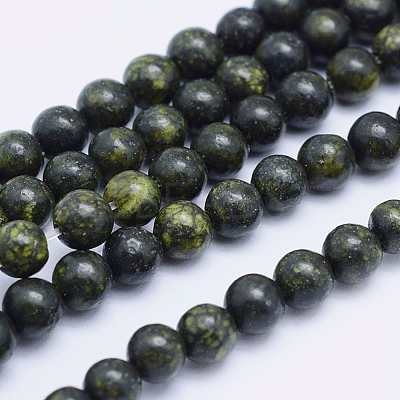 Natural Serpentine/Green Lace Stone Beads Strands X-G-P345-01-10mm-1