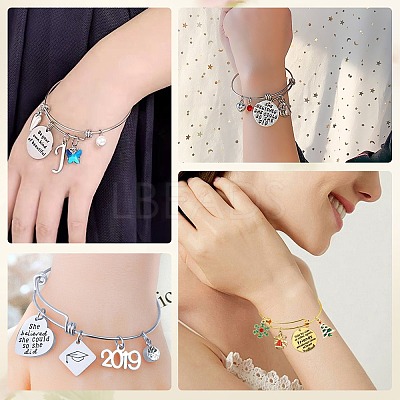 40Pcs 2 Colors Adjustable Iron Expandable Bangle Making BJEW-SP0001-01-1