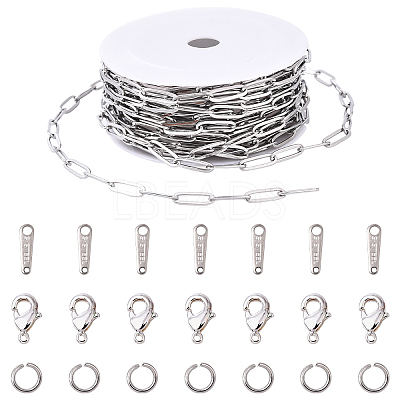 304 Stainless Steel Paperclip Chains CHS-YW0001-04-1