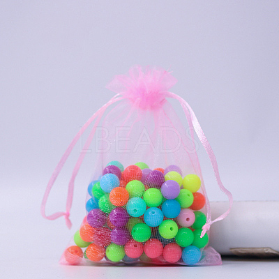 Rectangle Organza Drawstring Bags CON-PW0001-054C-06-1