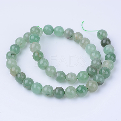 Natural Green Aventurine Beads Strands G-Q462-6mm-20-1