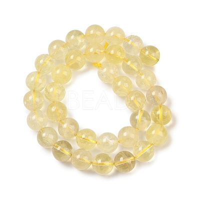 Natural Lemon Quartz(Heated) Beads Strands G-P596-10mm-01-1