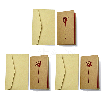 3 Sets Kraft Paper Greeting Cards AJEW-FS0001-27C-1