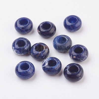 Natural Sodalite European Beads G-G740-14x8mm-02-1