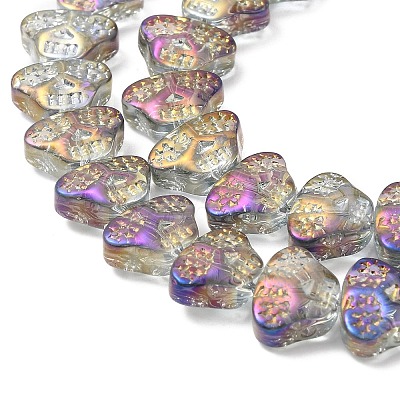 Transparent Electroplate Glass Beads Strands EGLA-F158-HR02-A-1