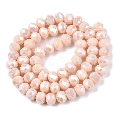 Electroplate Glass Beads Strands EGLA-A044-P8mm-B05-1