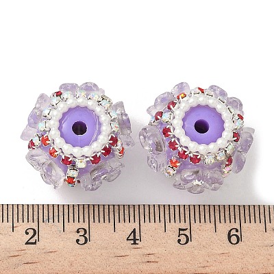 Flower Style Resin Rhinestone Beads CLAY-NH0003-05S-01-1