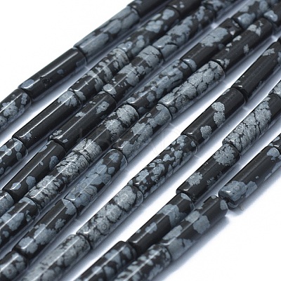 Natural Snowflake Obsidian  Beads Strands G-F631-D14-1