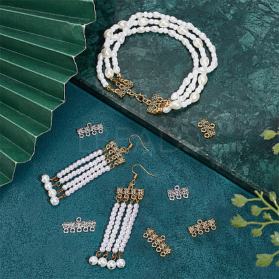 90Pcs 6 Styles Tibetan Style Zinc Alloy Chandelier Components Links FIND-PH0020-40-1