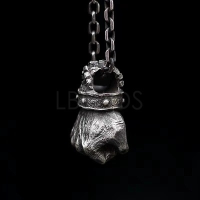 Vintage Alloy Power Boxing Fist Pendant Necklaces for Unisex WG4F7FC-01-1