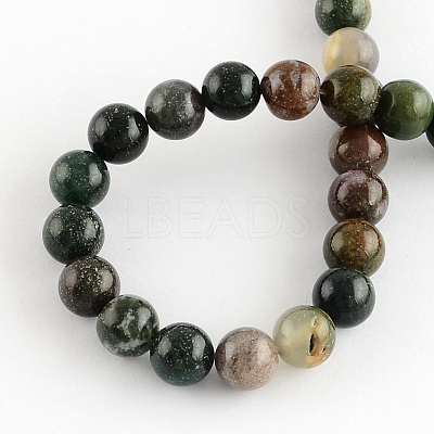 Natural Indian Agate Gemstone Bead Strands G-R201-8mm-1