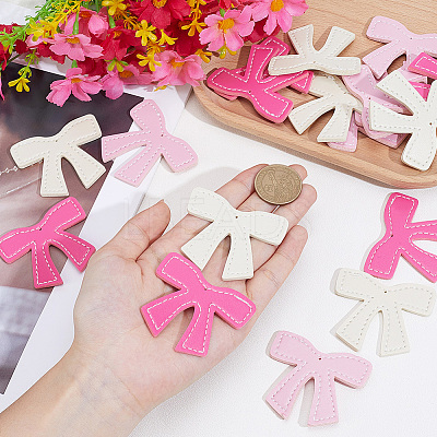 18Pcs 3 Colors PU Leather Pendants DIY-CL0001-30-1