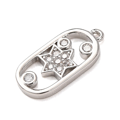 Brass Micro Pave Clear Cubic Zirconia Pendants KK-H294-03P-1