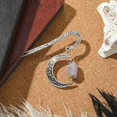 Natural Amethyst Raw Beads Bookmarks AJEW-JK00201-03-1