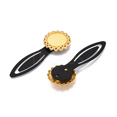 Alloy & Iron Bookmark Cabochon Settings PALLOY-N184-08G-1