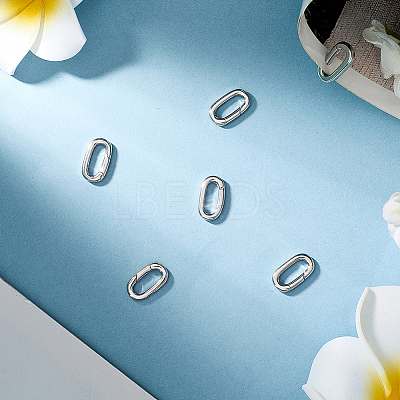 6Pcs Stainless Steel Spring Gate Rings STAS-BBC0008-34A-1