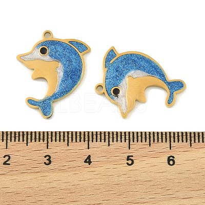 304 Stainless Steel Enamel Pendants STAS-H251-01B-G-1