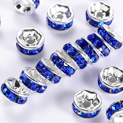 Brass Grade A Rhinestone Spacer Beads RSB037NF-15-1