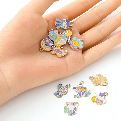 12Pcs 12 Style Alloy Enamel Pendants ENAM-YW0002-76-1