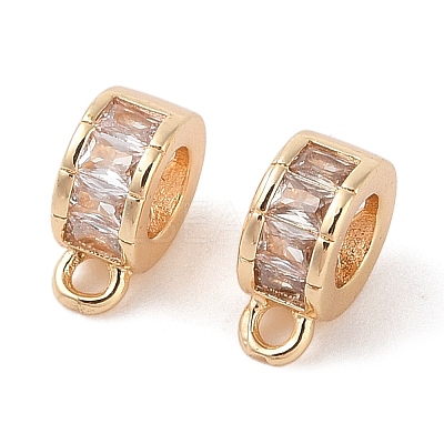 Brass Pave Clear Cubic Zirconia Beads KK-N256-08G-B-1