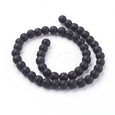 Synthetic Black Stone Beads Strands X-G508-1-1