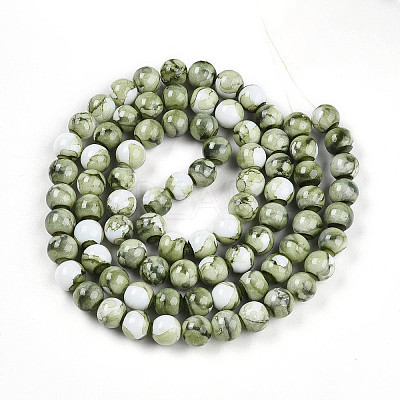 Baking Paint Glass Beads Strands X-DGLA-N003-10mm-C06-1