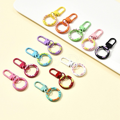 12Pcs Alloy Spring Gate Ring HJEW-YW00095-1