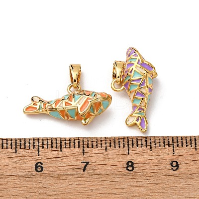 Brass Enamel Pendants KK-K305-01G-1