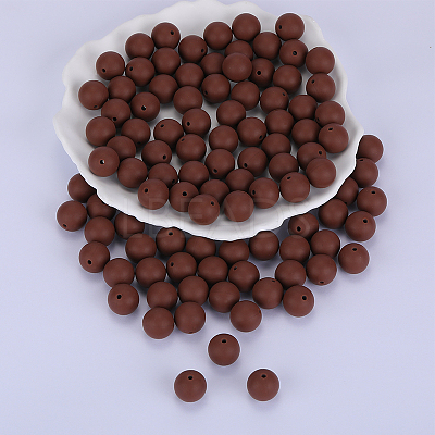 Round Silicone Focal Beads SI-JX0046A-128-1