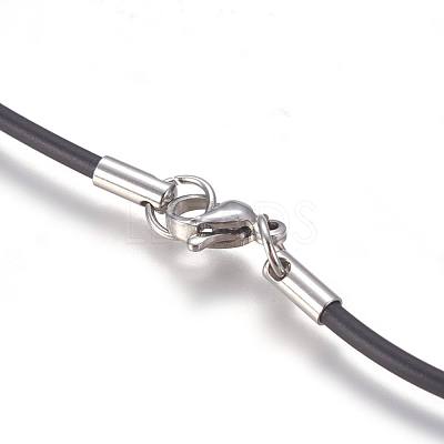 Rubber Cord Necklaces Making MAK-L023-01A-1