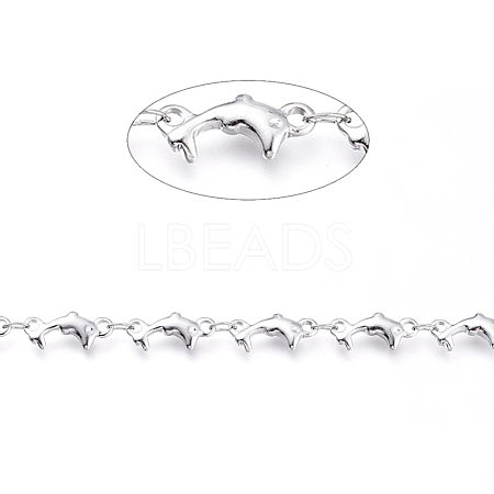 304 Stainless Steel Dolphin Link Chains CHS-G014-01P-1