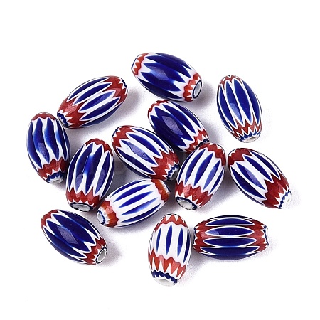 Handmade Millefiori Glass Barrel Beads LS-LA-N002-03D-1