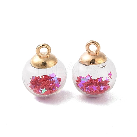 Glass Round Pendants GLAA-P063-01G-01-1