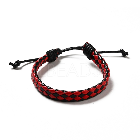 PU Imitation Leather Braided Cord Bracelets for Women BJEW-M290-01F-1
