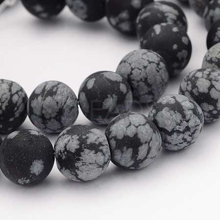 Natural Snowflake Obsidian Gemstone Beads G-J338-03-12mm-1