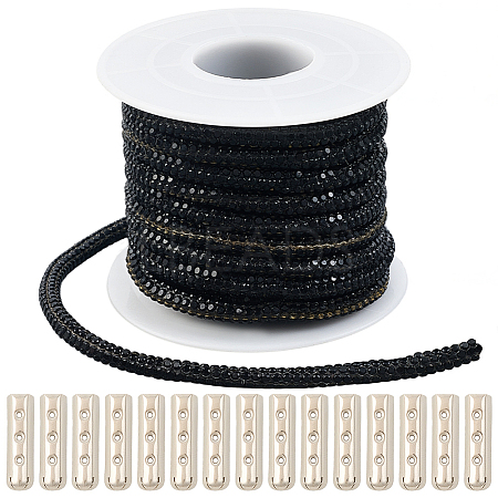5 Yards Rhinestone Synthetic Rubber Cords OCOR-SP0001-33C-1