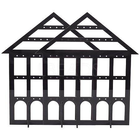 Detachable Lovely House Acrylic Earring Display Stands EDIS-WH0029-48A-1