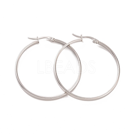 Tarnish Resistant 201 Stainless Steel Big Hoop Earrings with 304 Stainless Steel Pins for Women EJEW-E146-07P-B-1