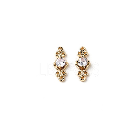 Brass Pave Cubic Zirconia Connector Charms PW-WG57330-04-1