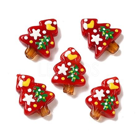 Christmas Theme Handmade Lampwork Beads LAMP-G162-06B-1