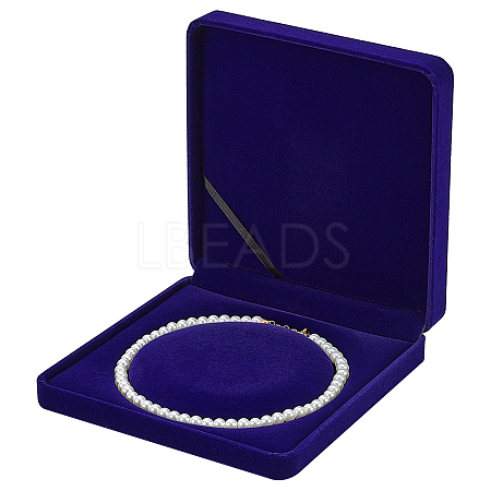 Velvet Pearl Necklace Storage Gift Boxes CON-WH0086-128B-1