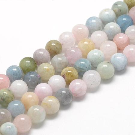 Natural Morganite Beads Strands G-R446-10mm-06-1