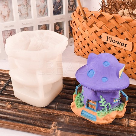 DIY 3D Fairytale Mushroom House Silicone Molds DIY-A035-04-1