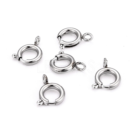 Non-Tarnish 304 Stainless Steel Spring Ring Clasps STAS-F224-02P-C-1
